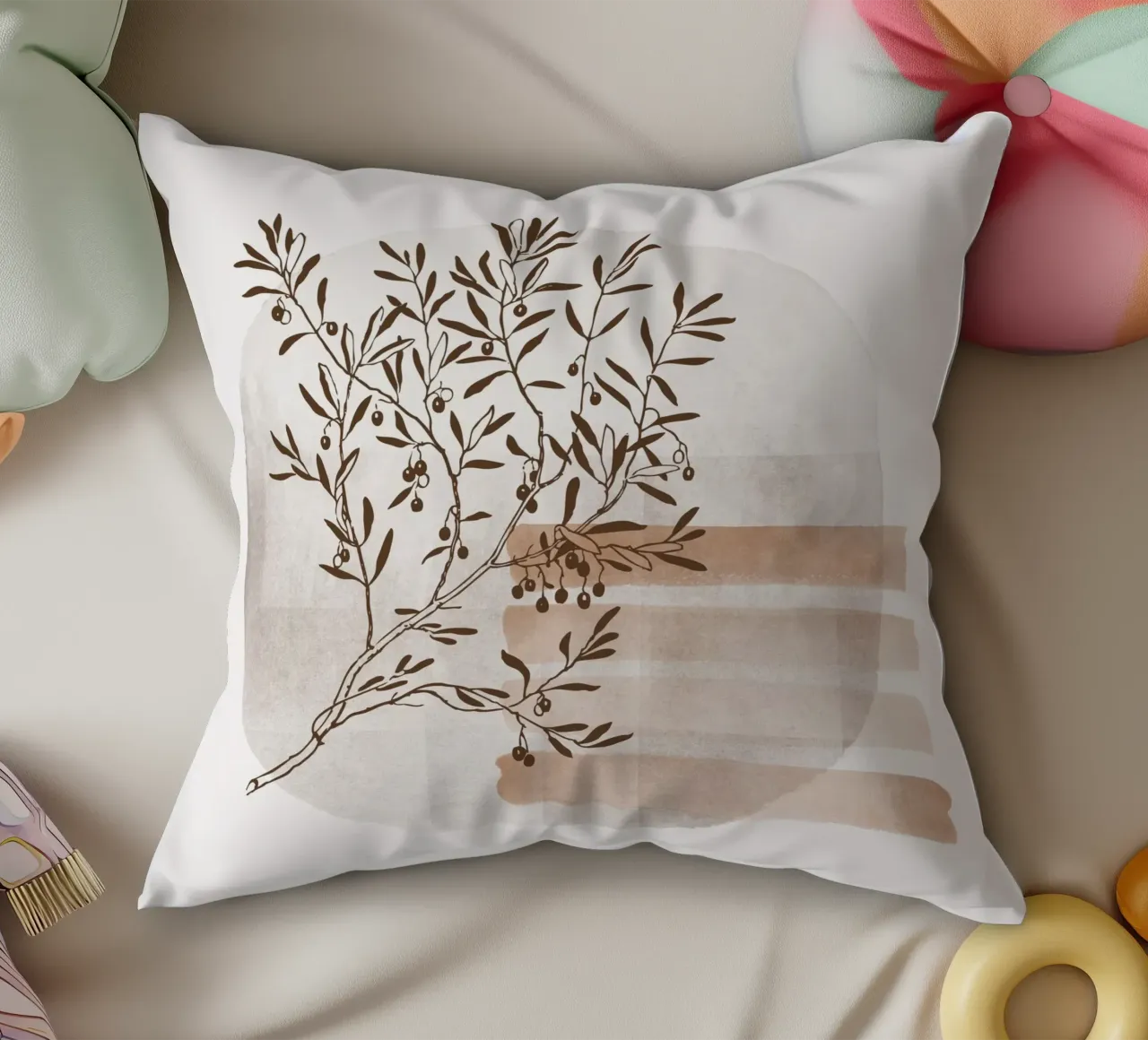 tree in the shadow cuscino da pastel color shape