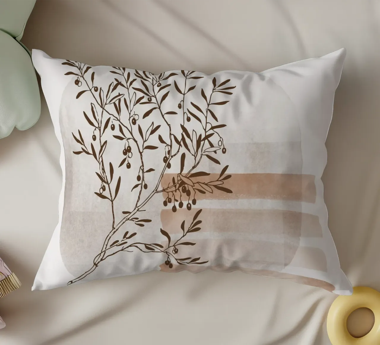 tree in the shadow cuscino da pastel color shape