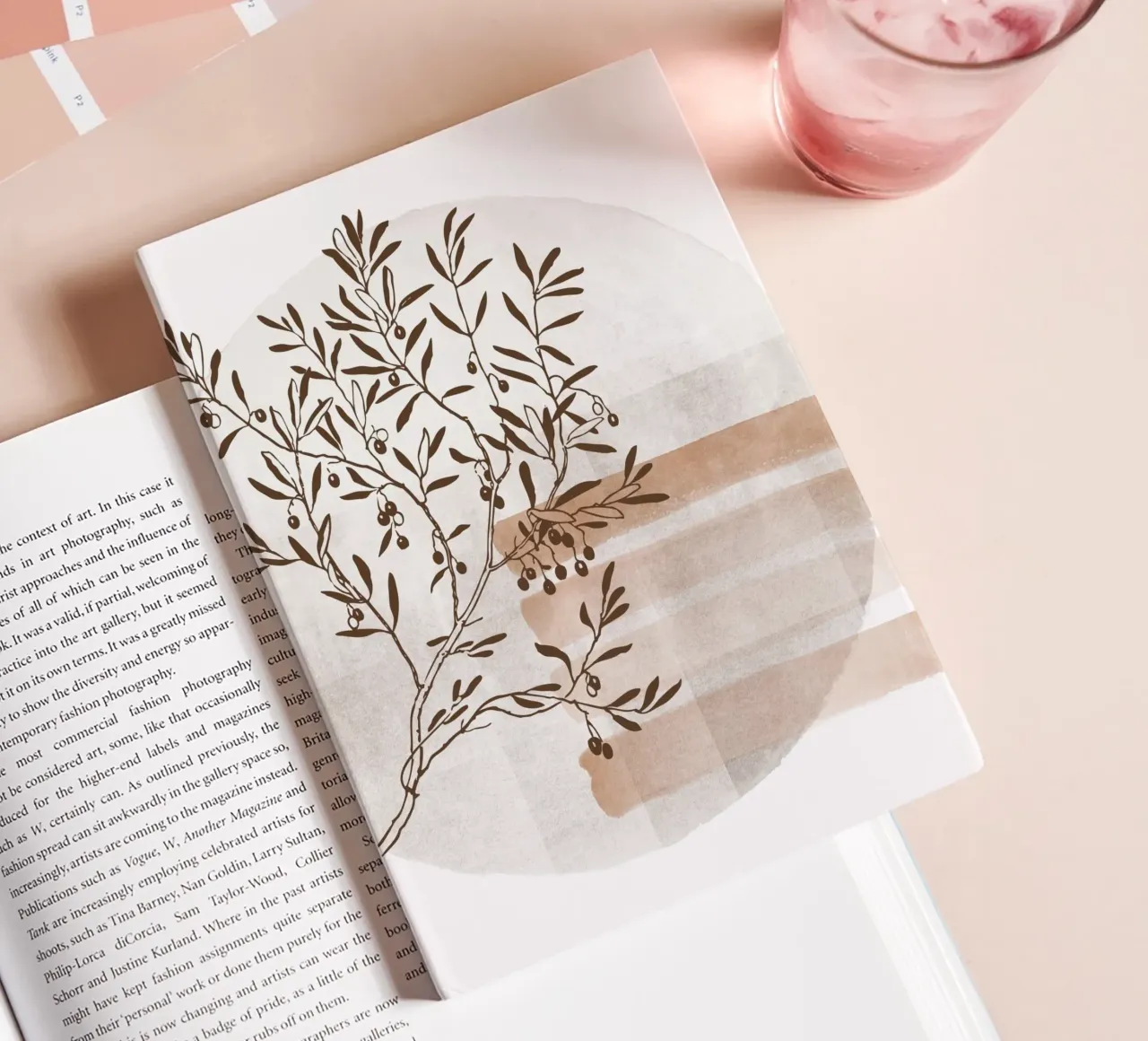 tree in the shadow notebook by pastel color shape