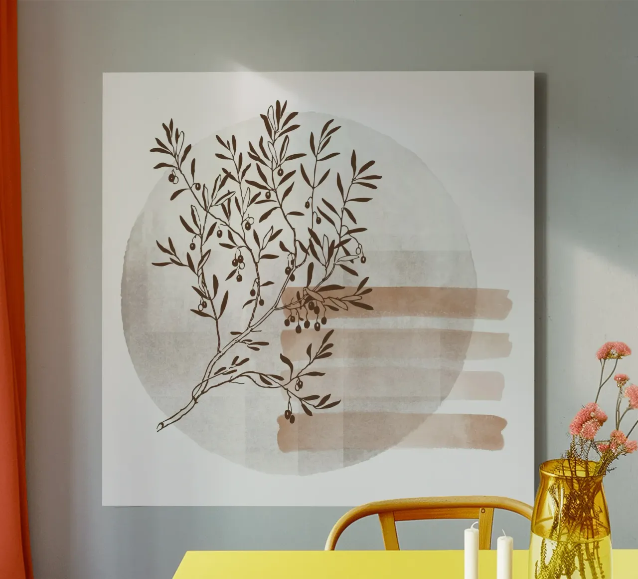 tree in the shadow tela con Cornice a cassetta da pastel color shape