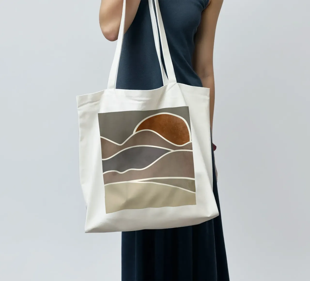 sunset layers of clouds borsa in juta da pastel color shape