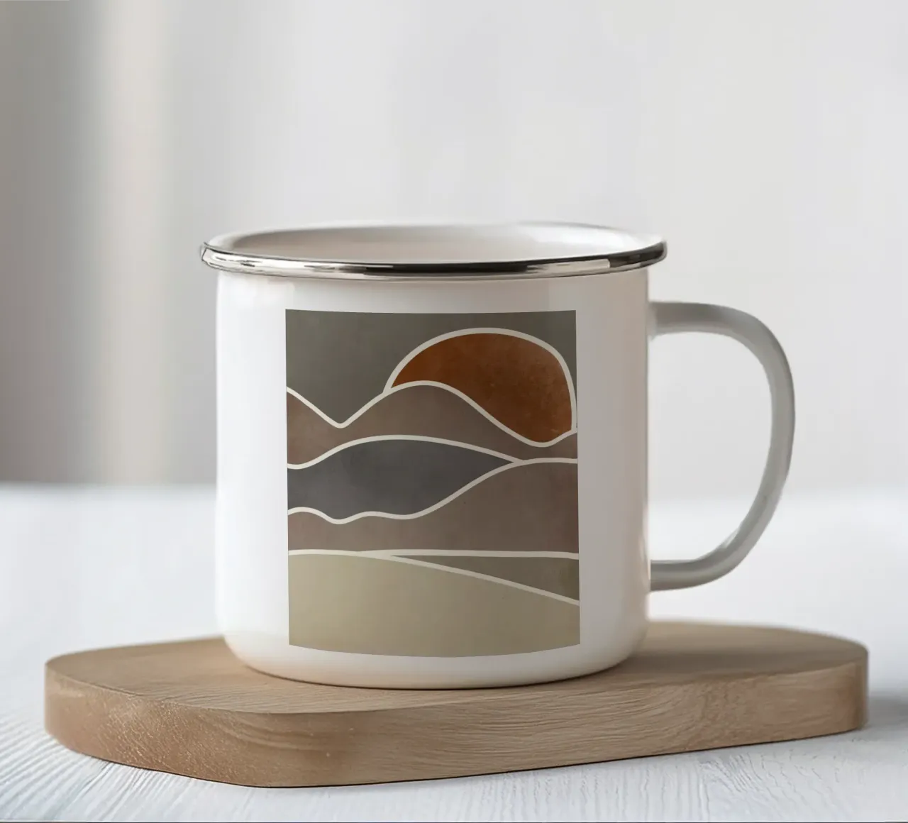 sunset layers of clouds tazza in smalto da pastel color shape