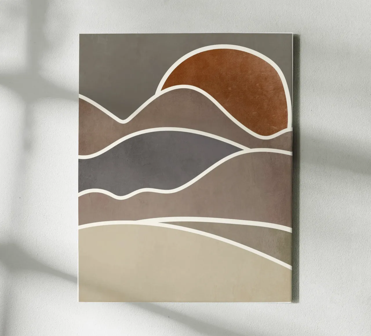 sunset layers of clouds canvas with Floater frame by pastel color shape
