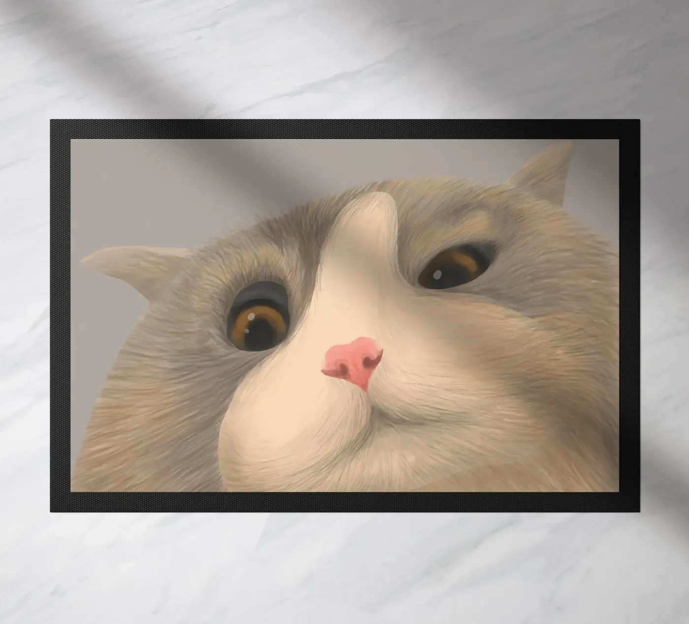 kitty posture deurmat van pastel color shape