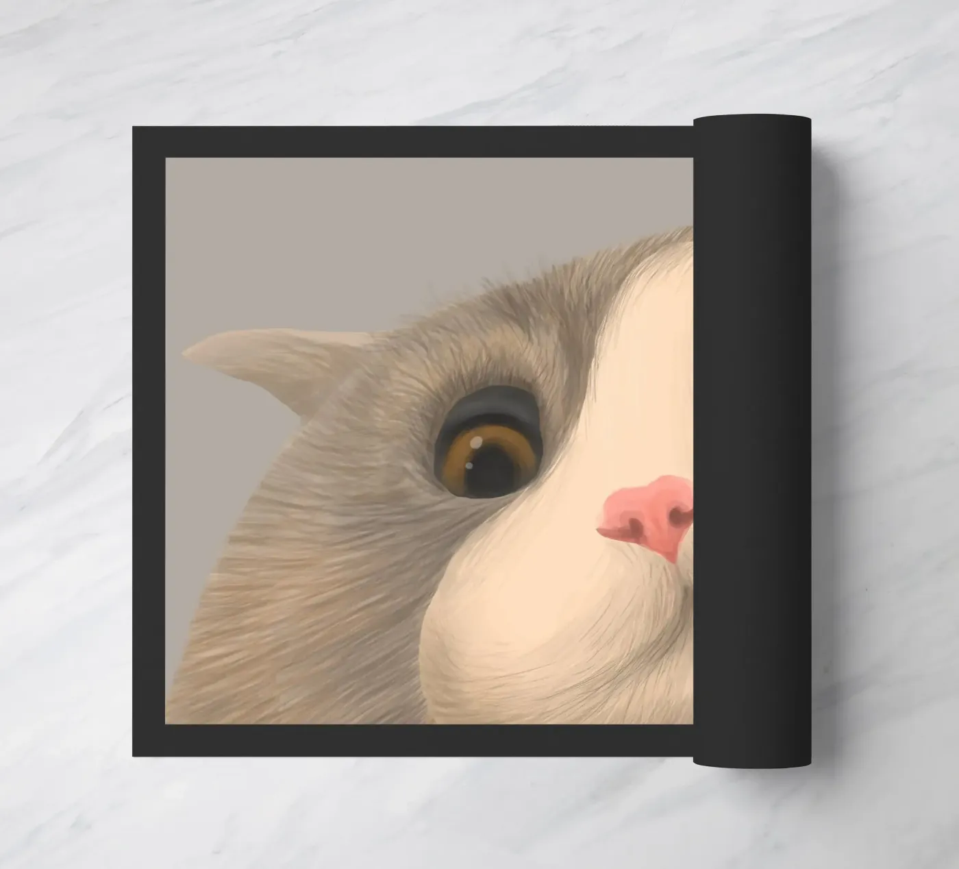 kitty posture deurmat van pastel color shape