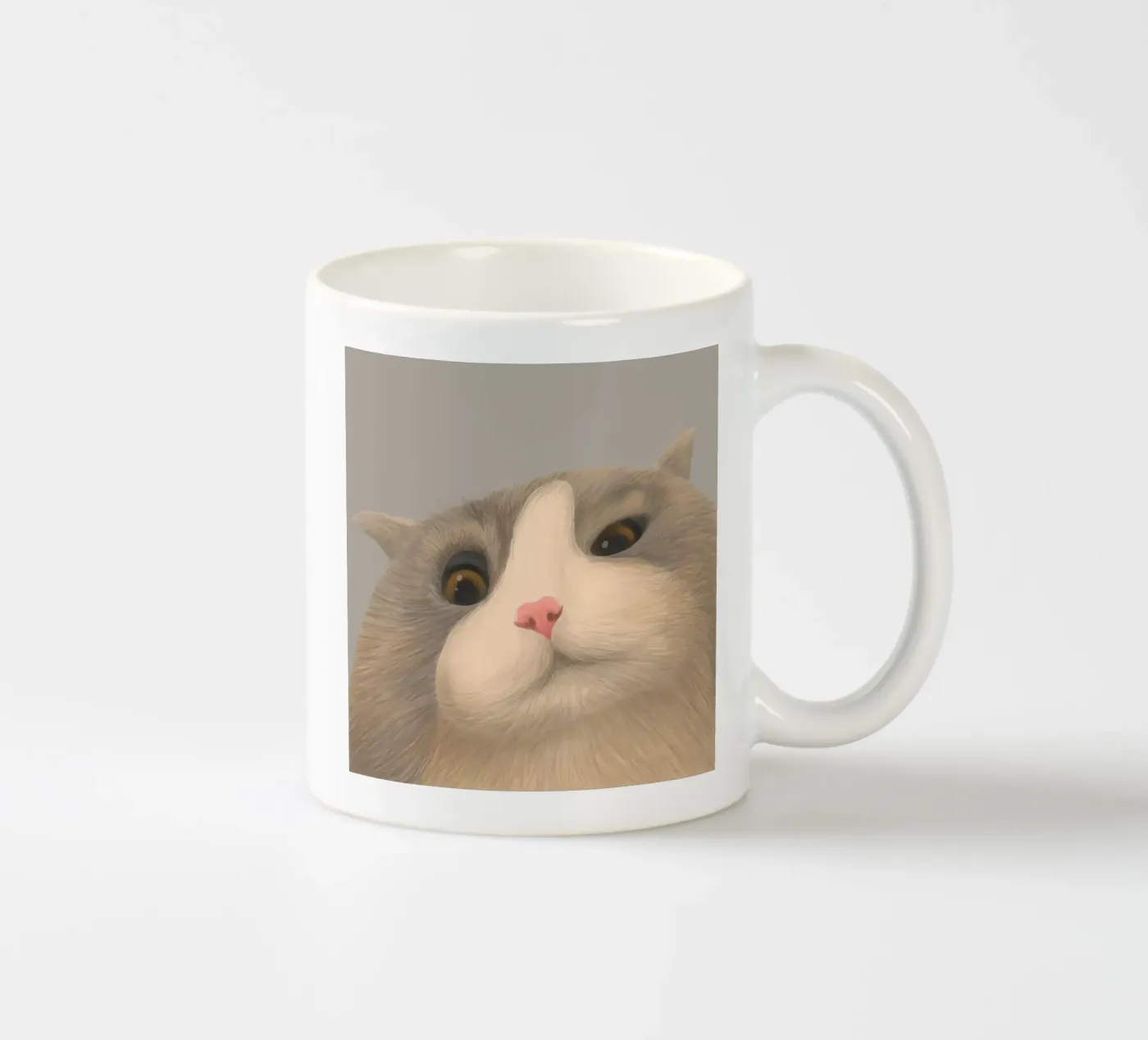 kitty posture ceramic mug by pastel color shape