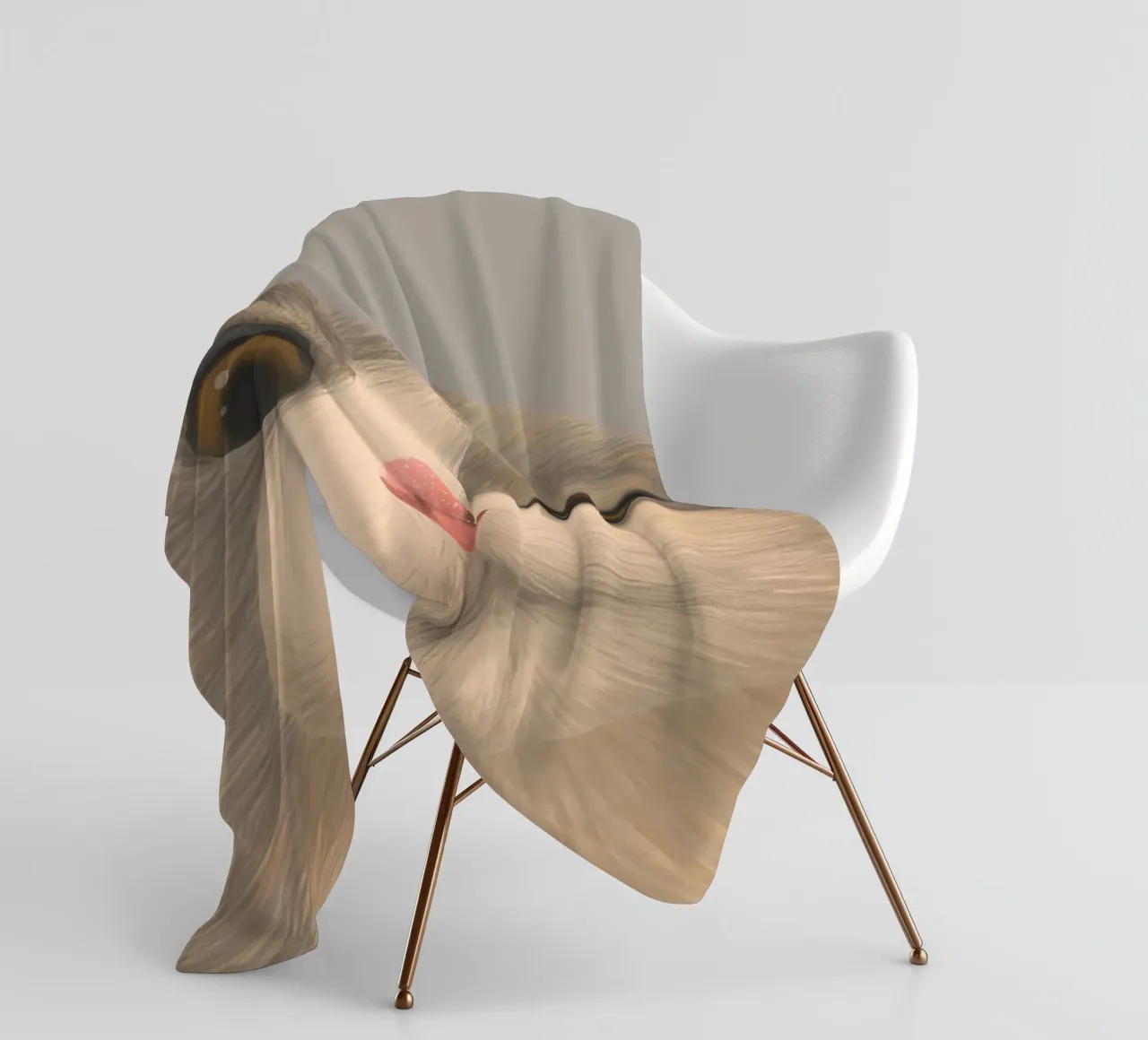 kitty posture fleecedeken van pastel color shape