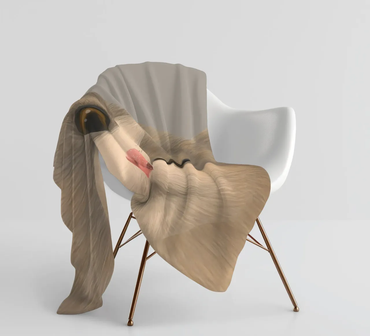 kitty posture fleecedeken van pastel color shape