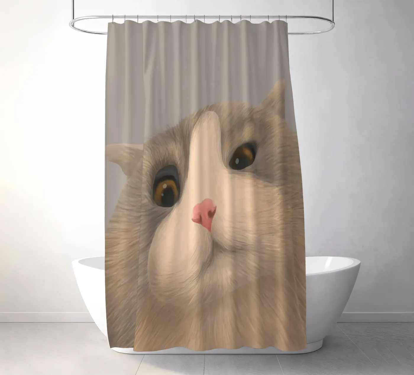 kitty posture Duschvorhang von pastel color shape