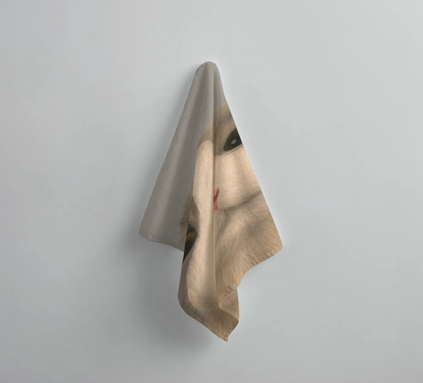 kitty posture badhanddoek van pastel color shape