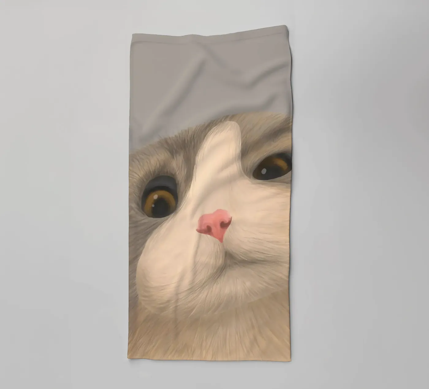 kitty posture badhanddoek van pastel color shape