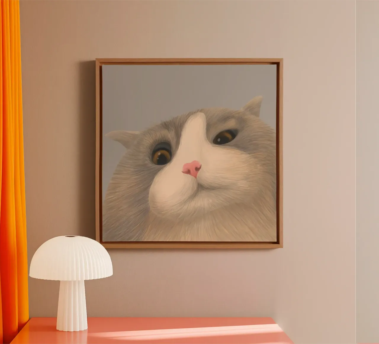 kitty posture tela da pastel color shape