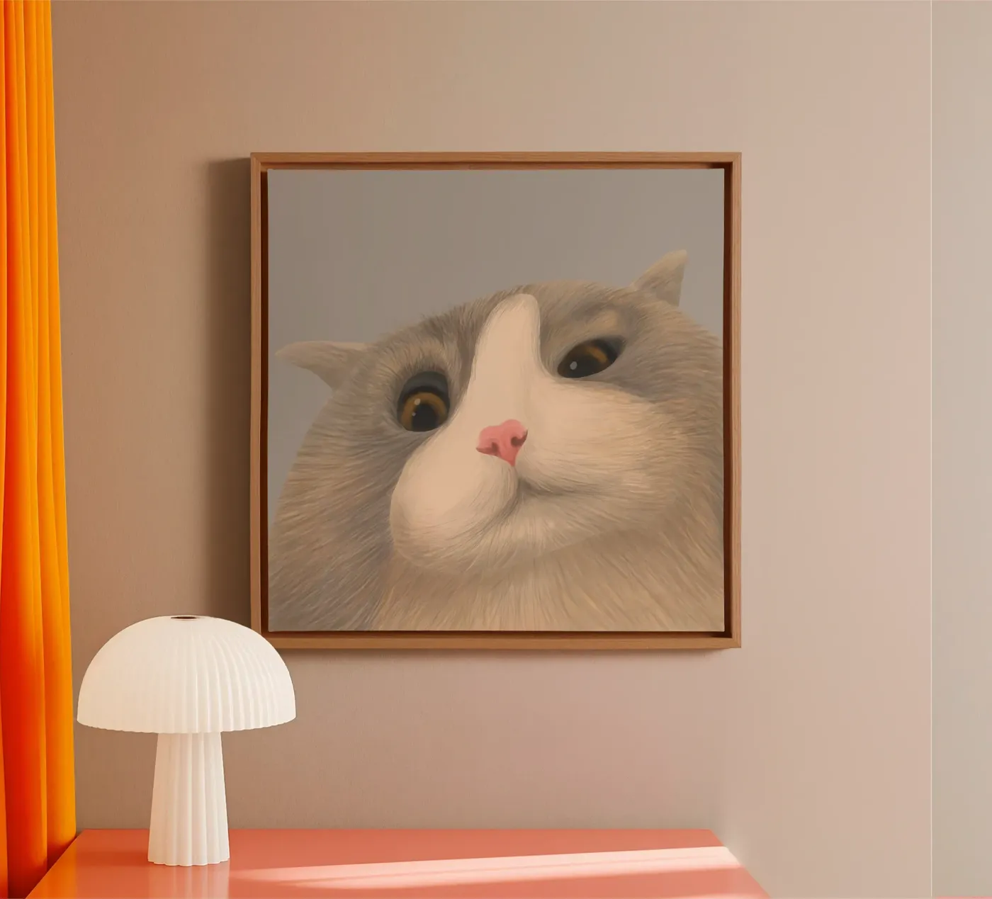 kitty posture canvas by pastel color shape