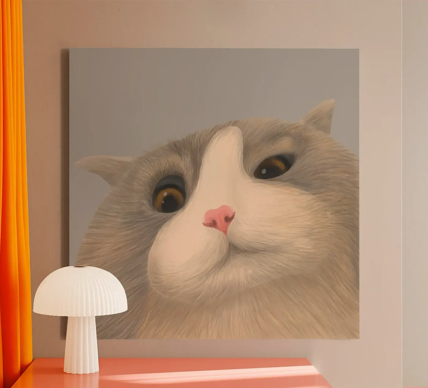 kitty posture canvas by pastel color shape