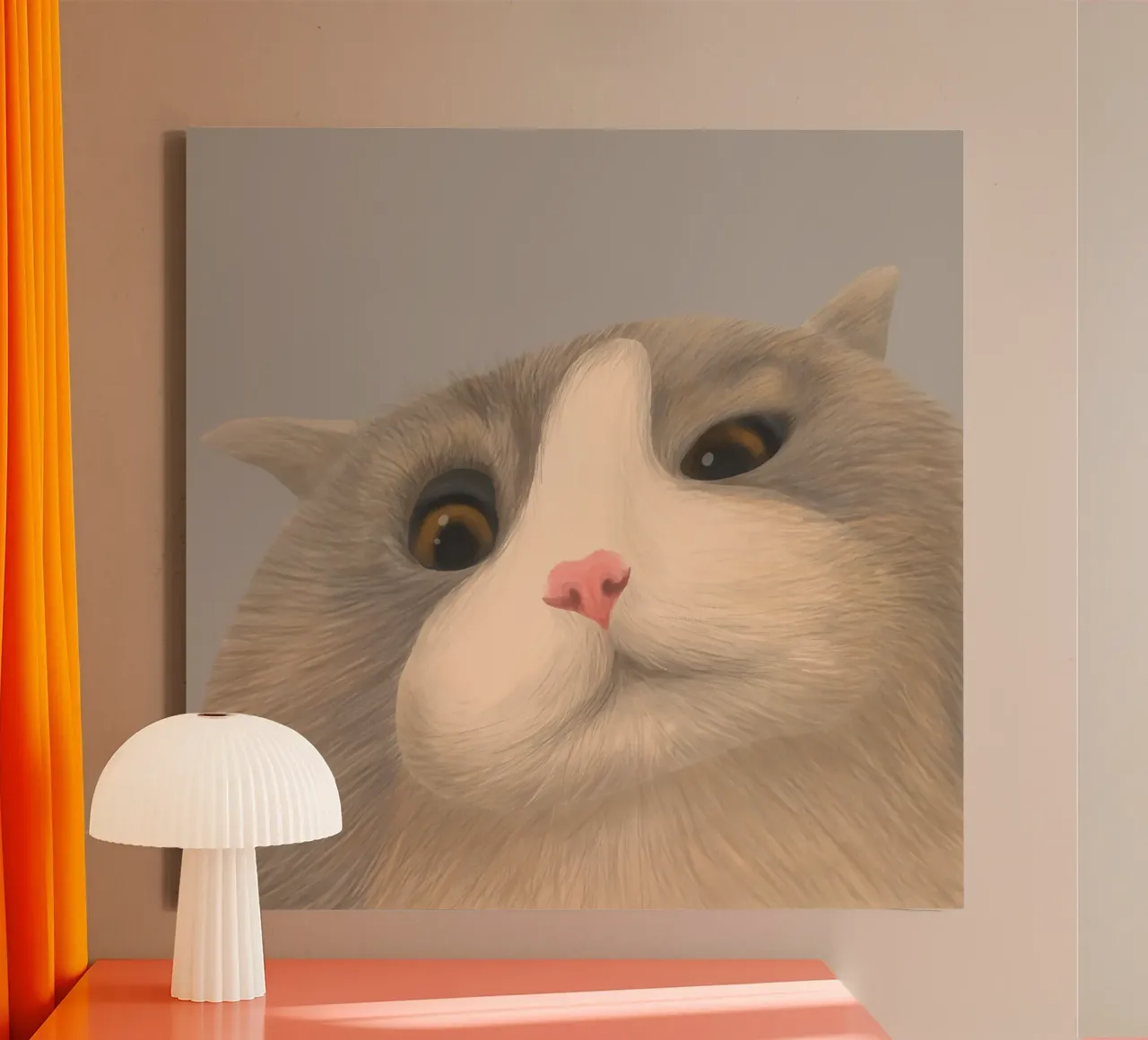 kitty posture tela da pastel color shape