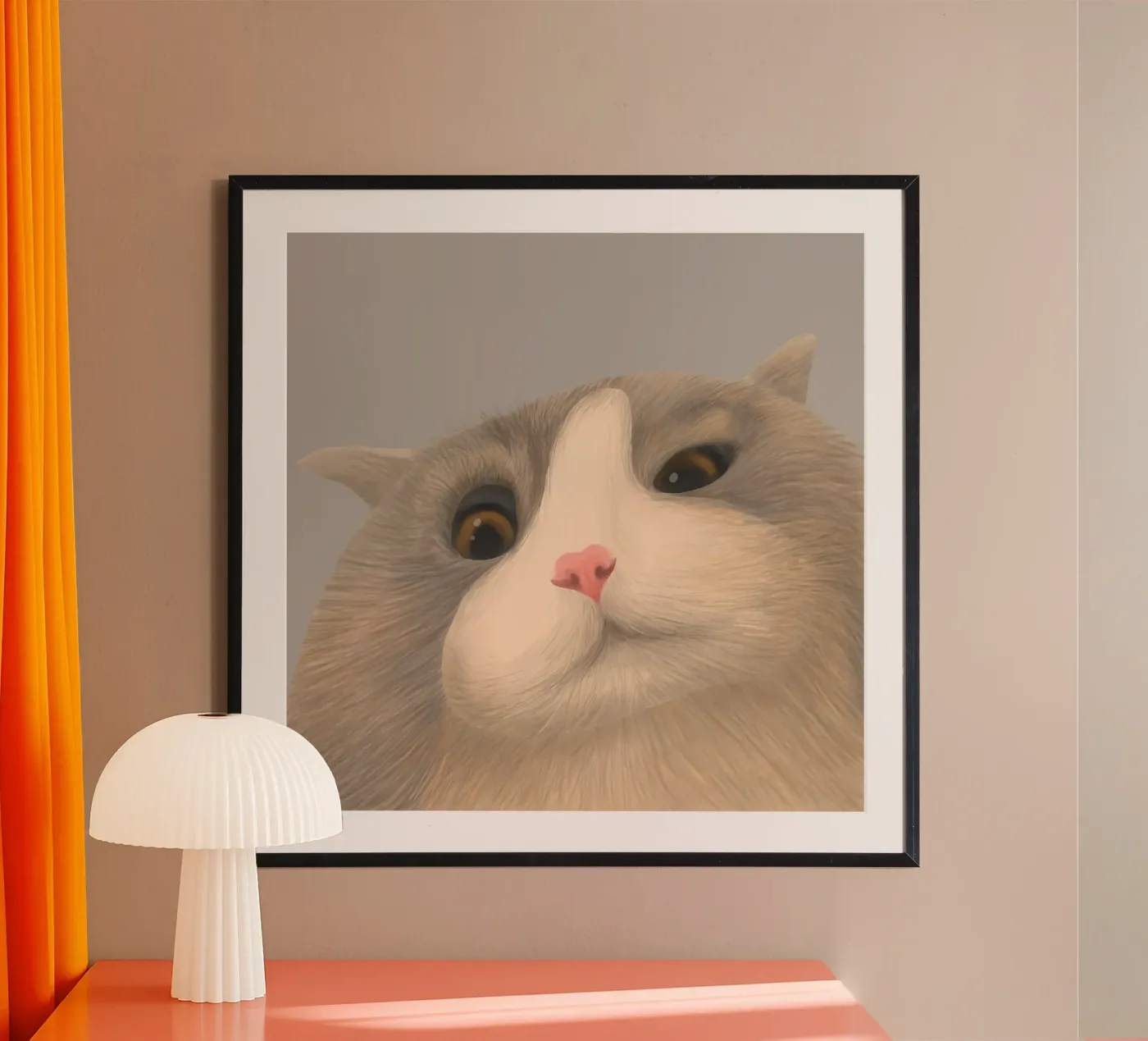 kitty posture poster van pastel color shape