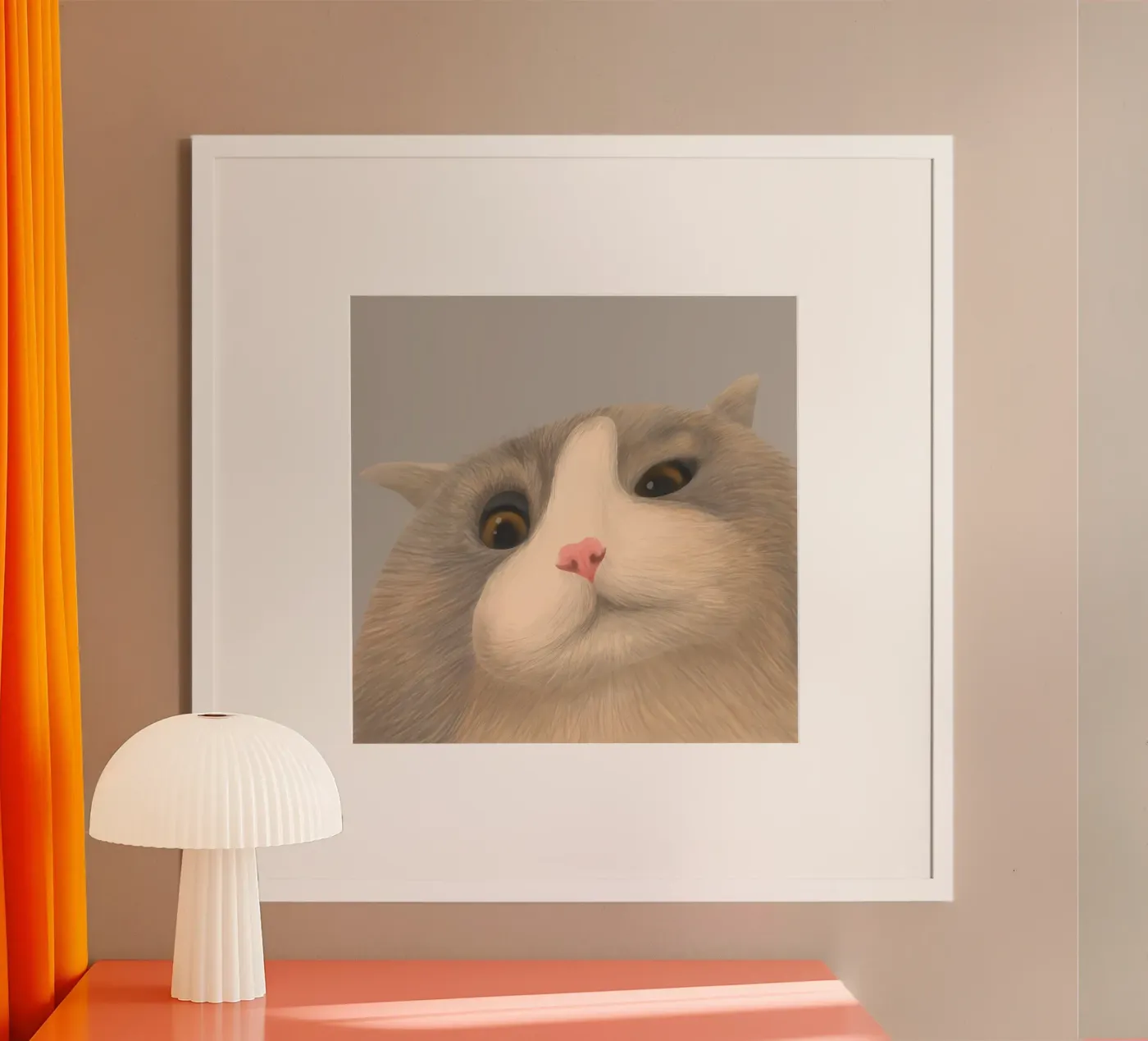 kitty posture poster van pastel color shape