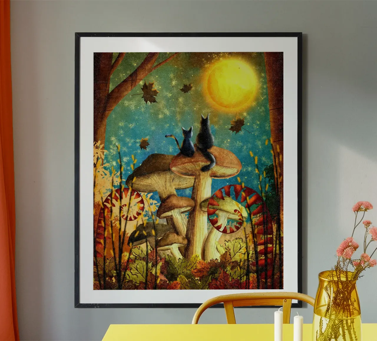 epic kitty poster con telaio in plastica da pastel color shape