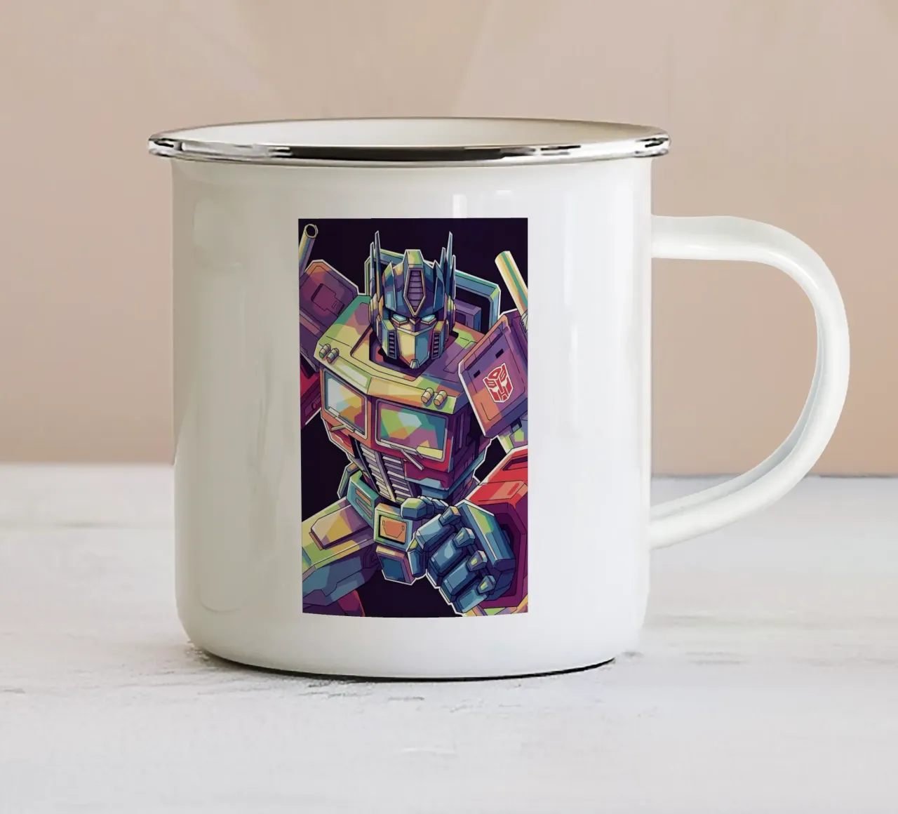Optimus Prime WPAP art #7 tazza in smalto da Hantamrata