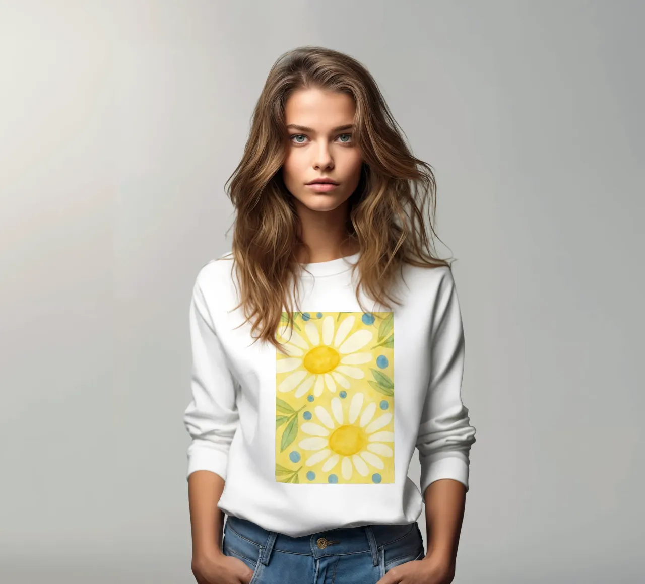 fiori colorati pittura felpa da mompunks