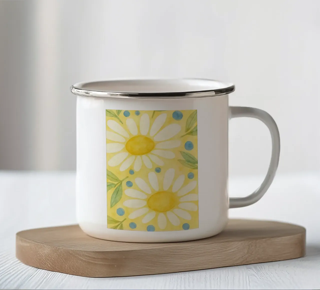 fiori colorati pittura tazza in smalto da mompunks