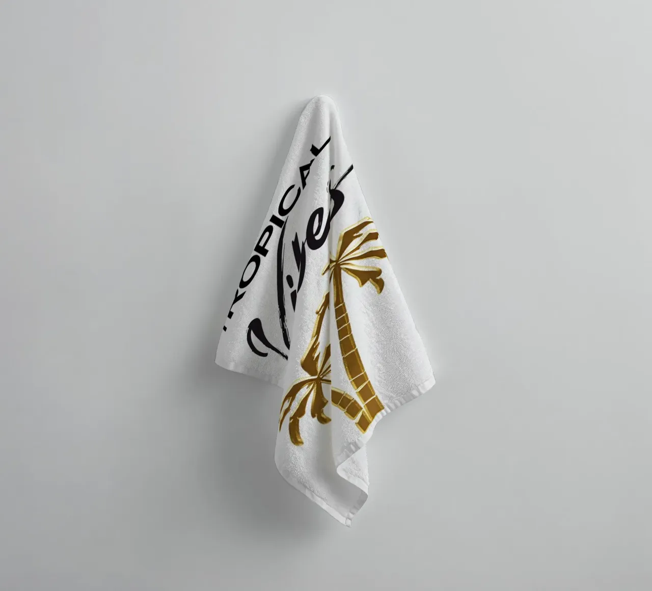 Gold Palm Trees Art Print - Hand-Drawn Cursive & Modern Lett towel by inspirational quote