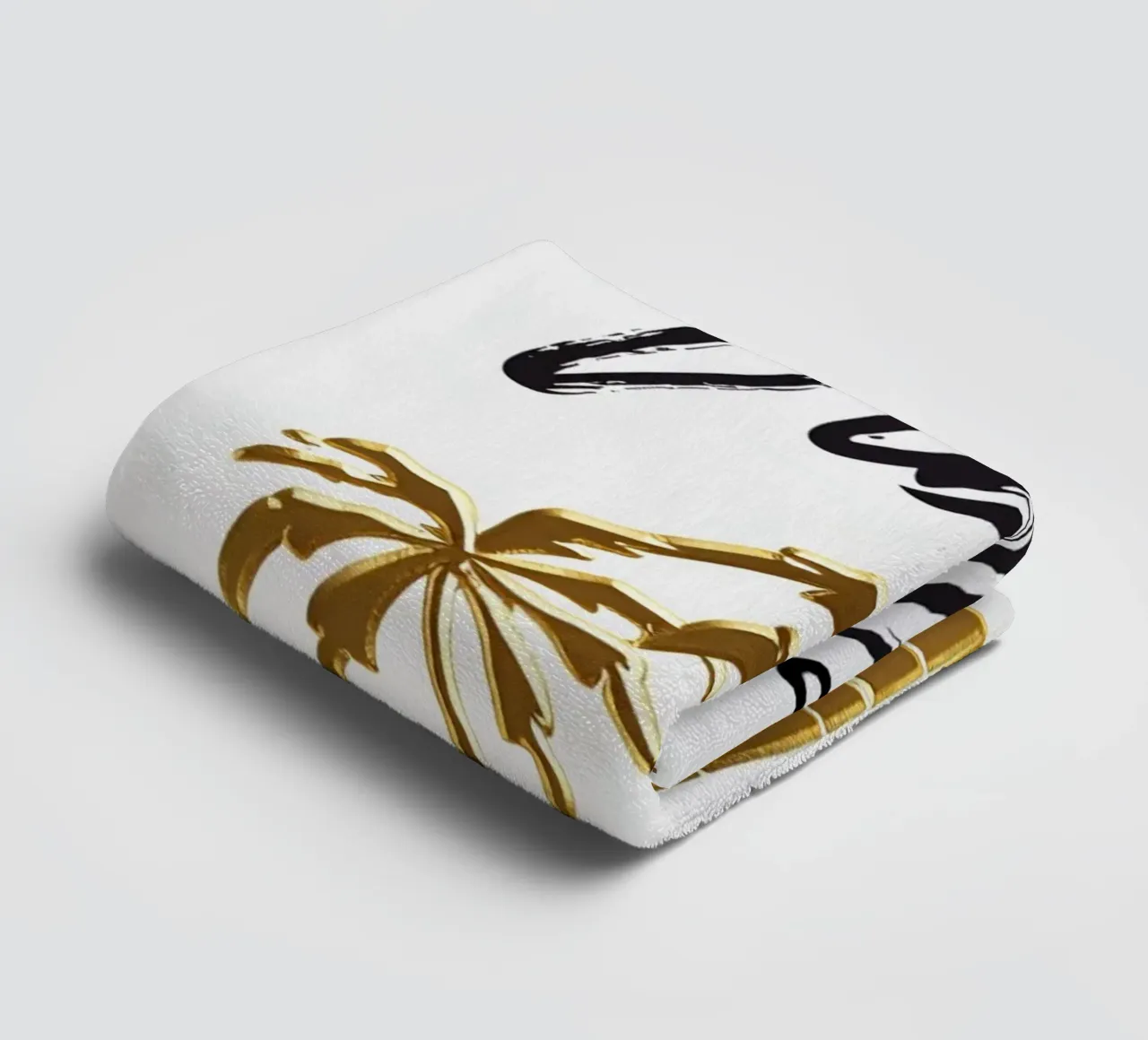 Gold Palm Trees Art Print - Hand-Drawn Cursive & Modern Lett towel by inspirational quote