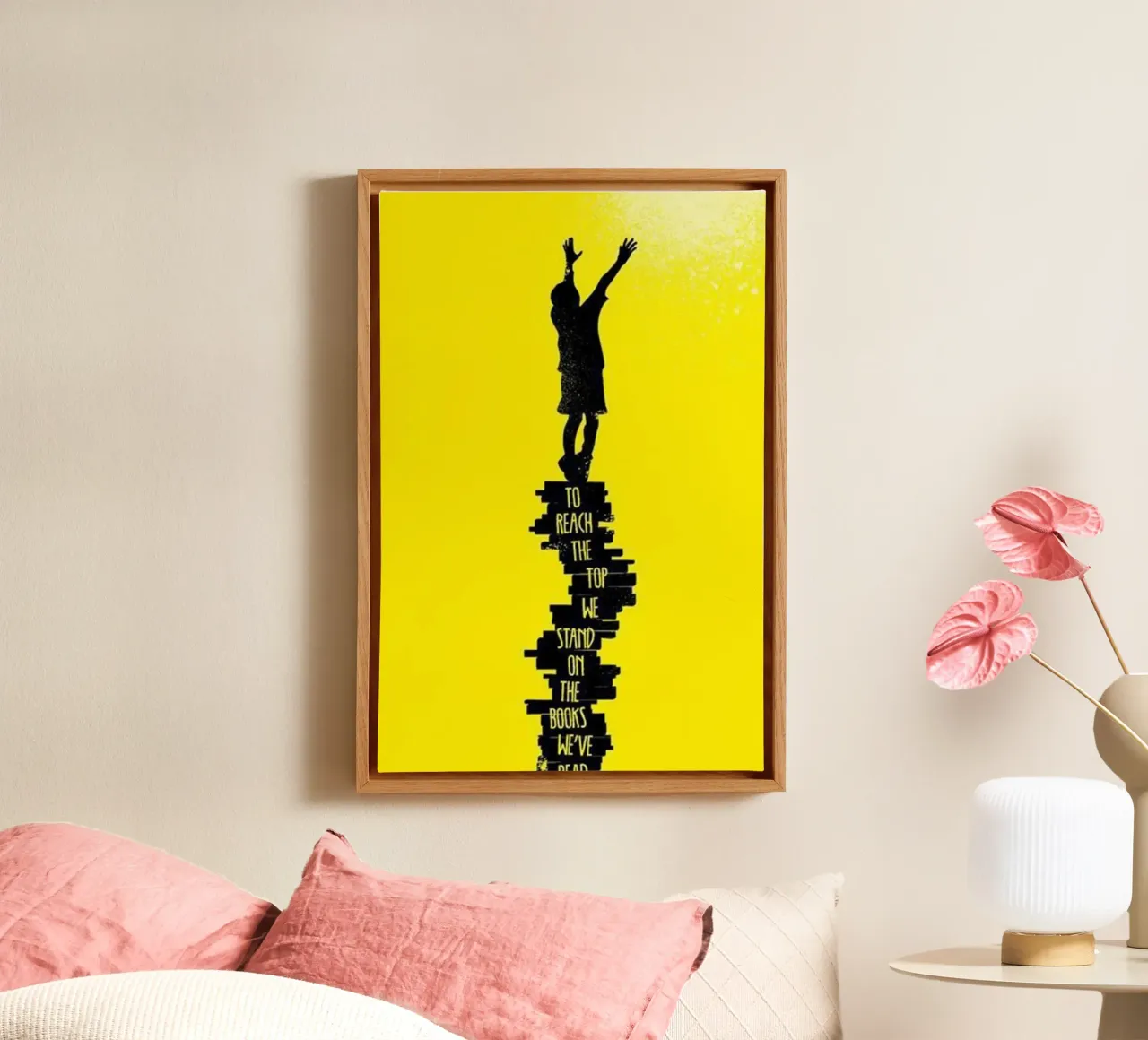 para llegar a la cima lienzo con Marco flotante de art quots shop