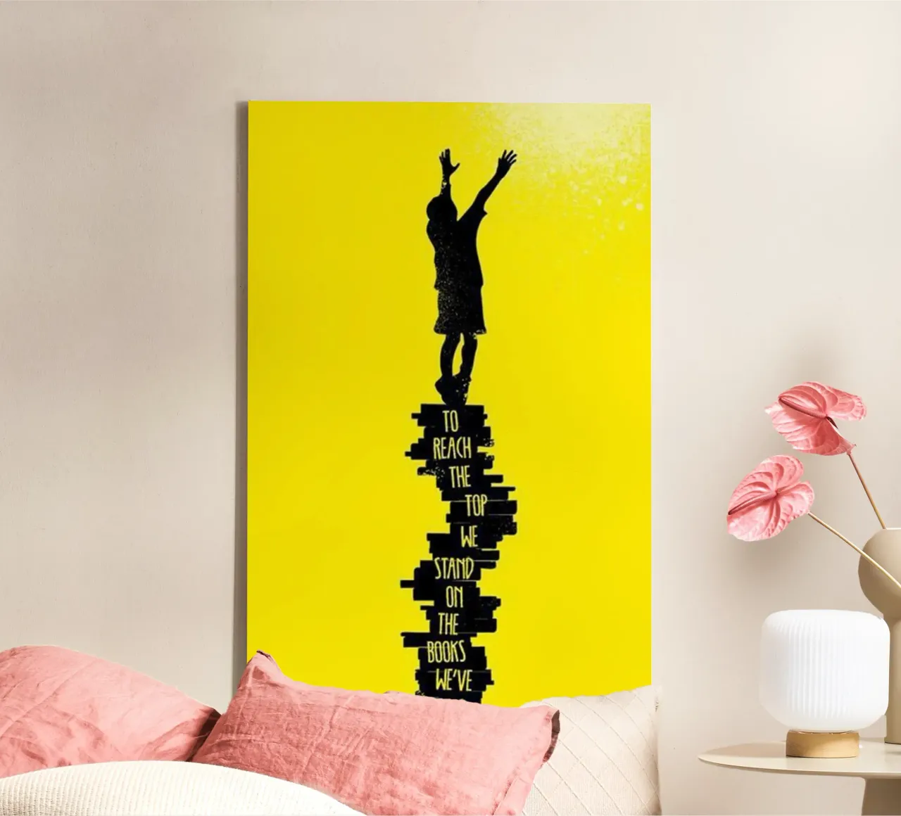 para llegar a la cima lienzo con Marco flotante de art quots shop