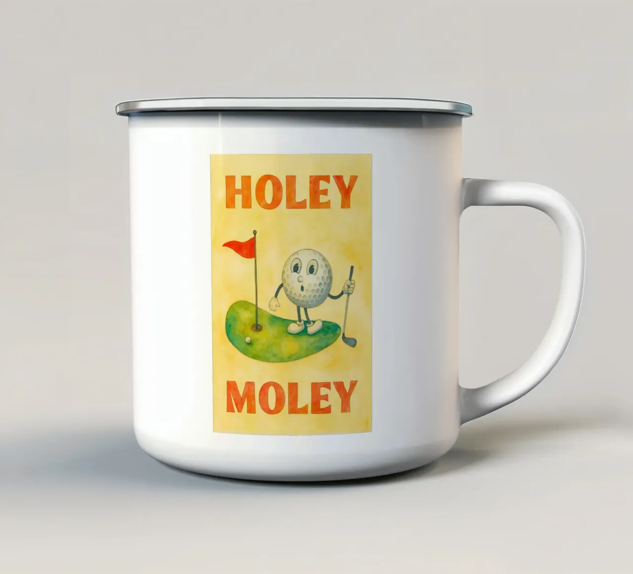 holey moley gofl tazza in smalto da mompunks