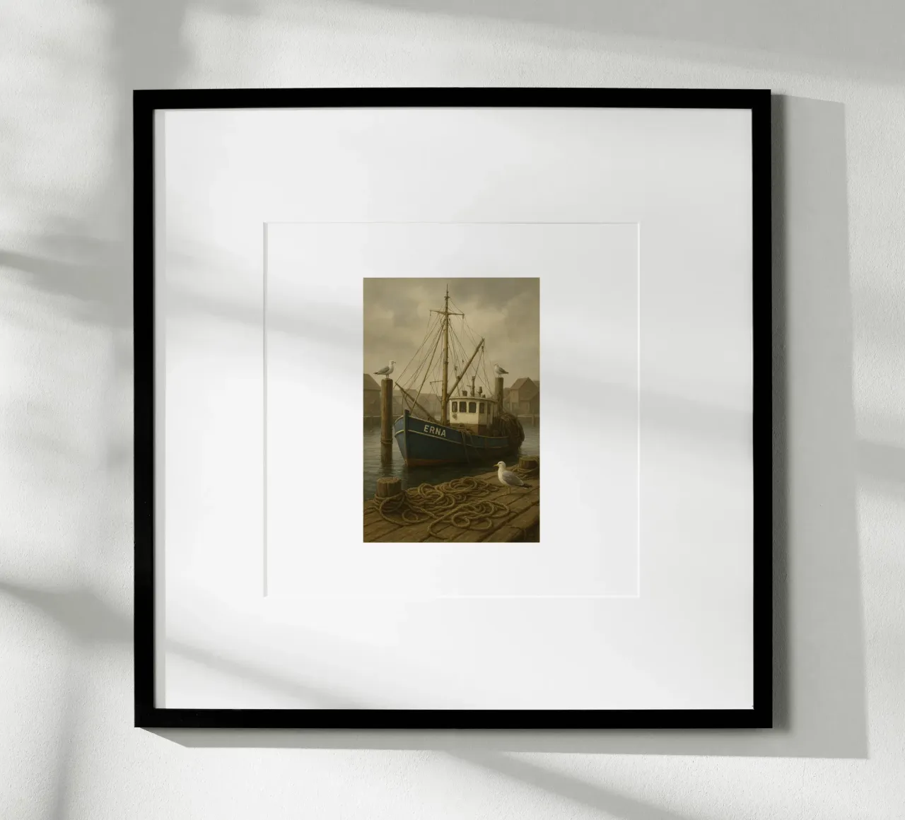 Fischkutter im Hafen Poster von Fies&Fein