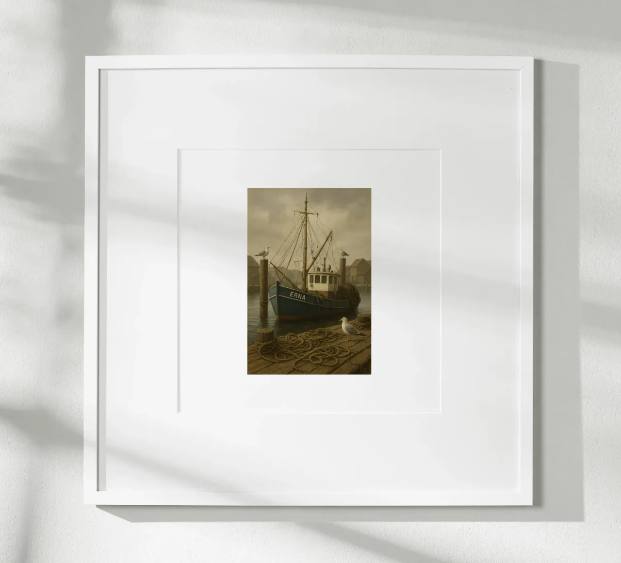 Fischkutter im Hafen Poster von Fies&Fein