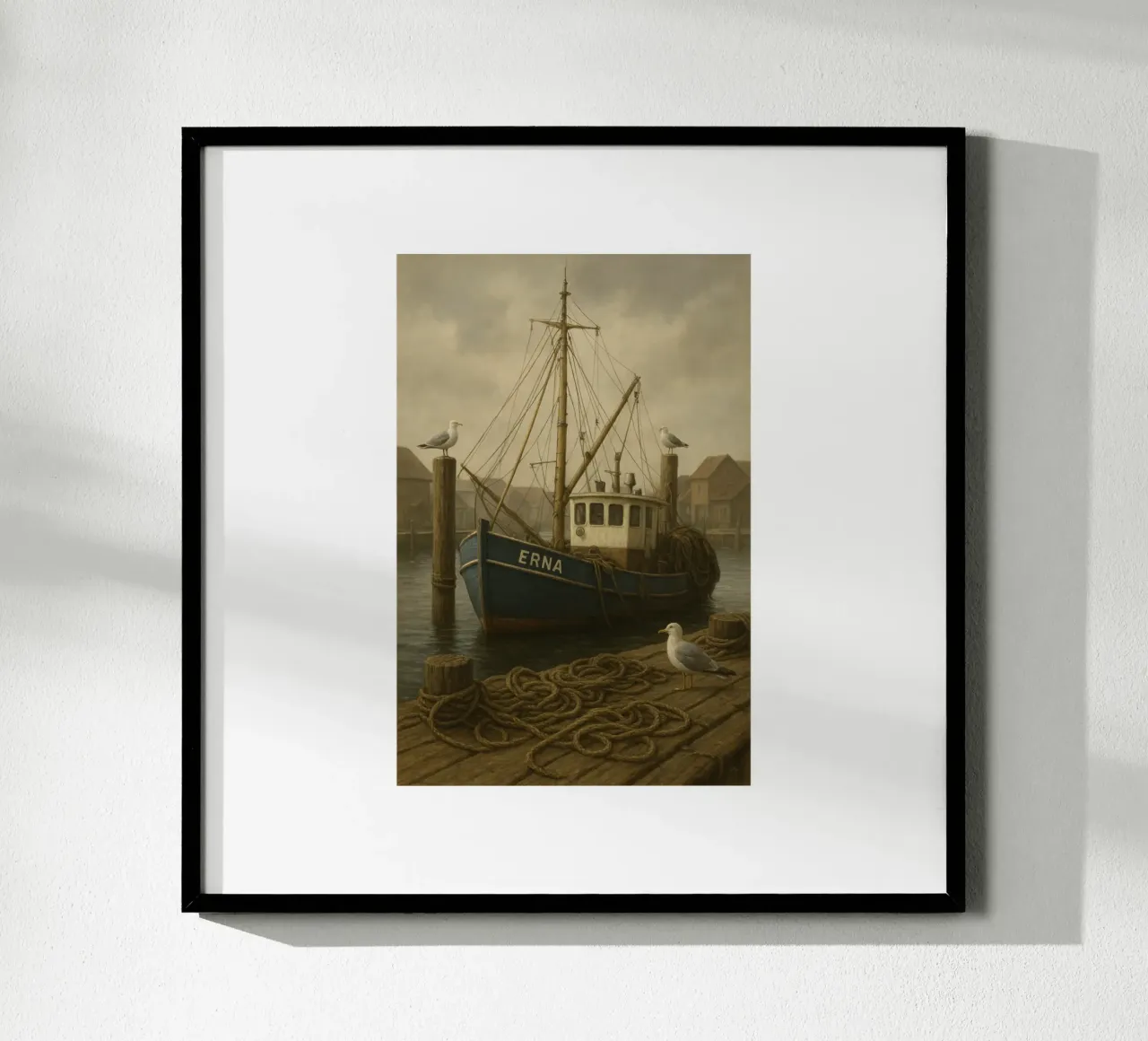 Fischkutter im Hafen Poster von Fies&Fein