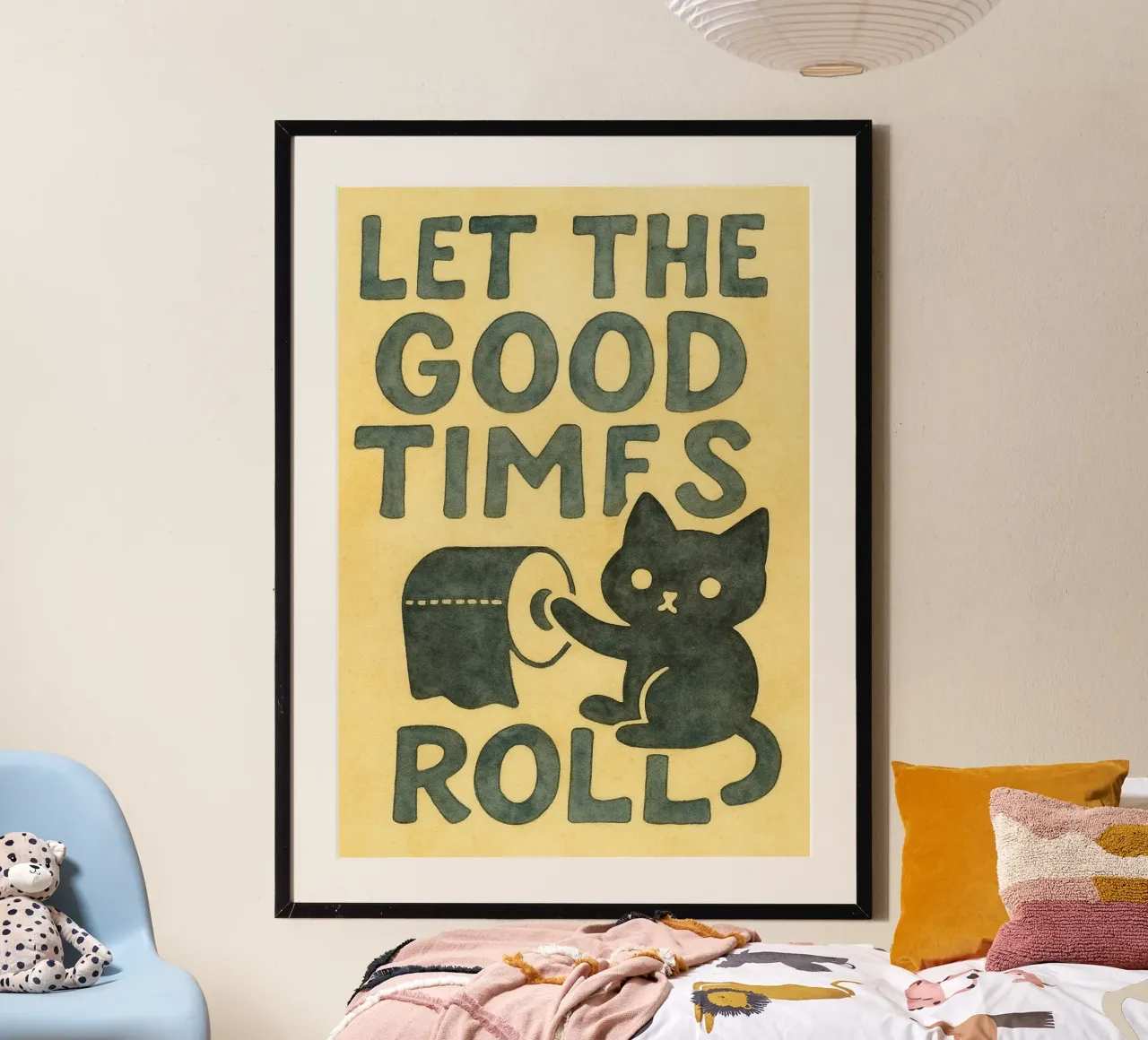 Lasciate che i bei tempi scorrano poster con telaio in plastica da mompunks