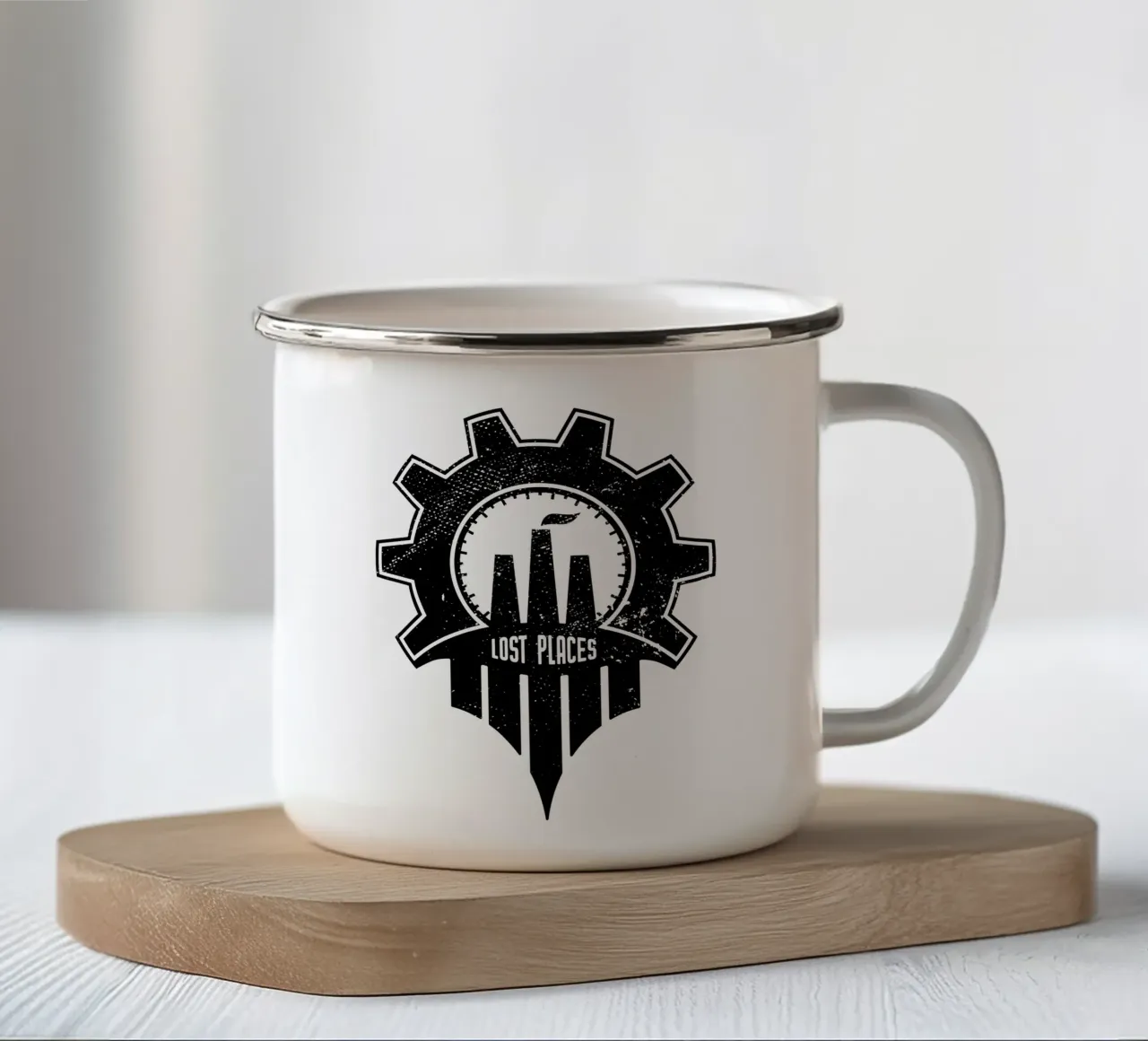 Luoghi perduti tazza in smalto da Black Sign Artwork