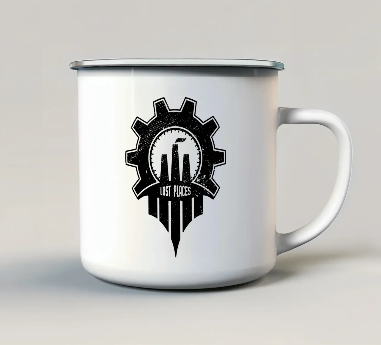 Luoghi perduti tazza in smalto da Black Sign Artwork