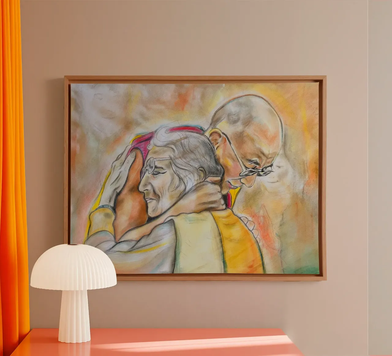 Dalai Lama, In het licht van mededogen canvas met Baklijst van Happy 😃 Art 🎨 by Christine Schnoell