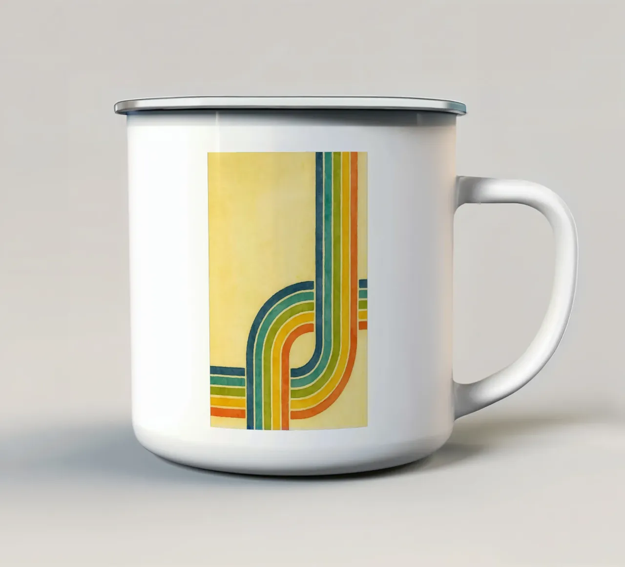 linea astratta pittura colorata tazza in smalto da mompunks