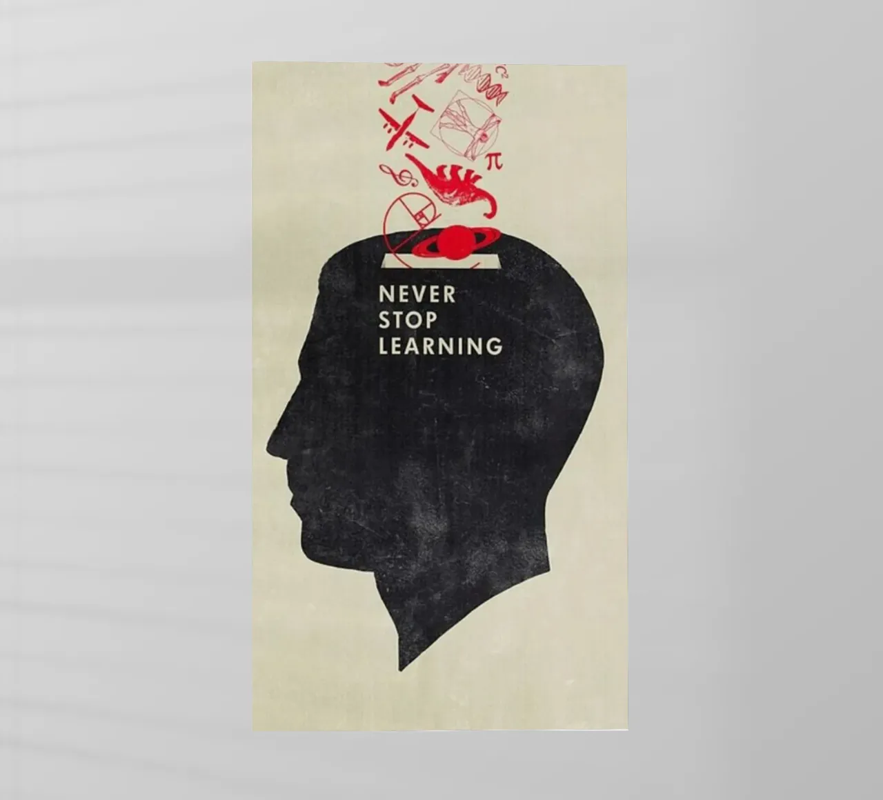 non smettere mai di imparare pellicola backlit da art quots shop