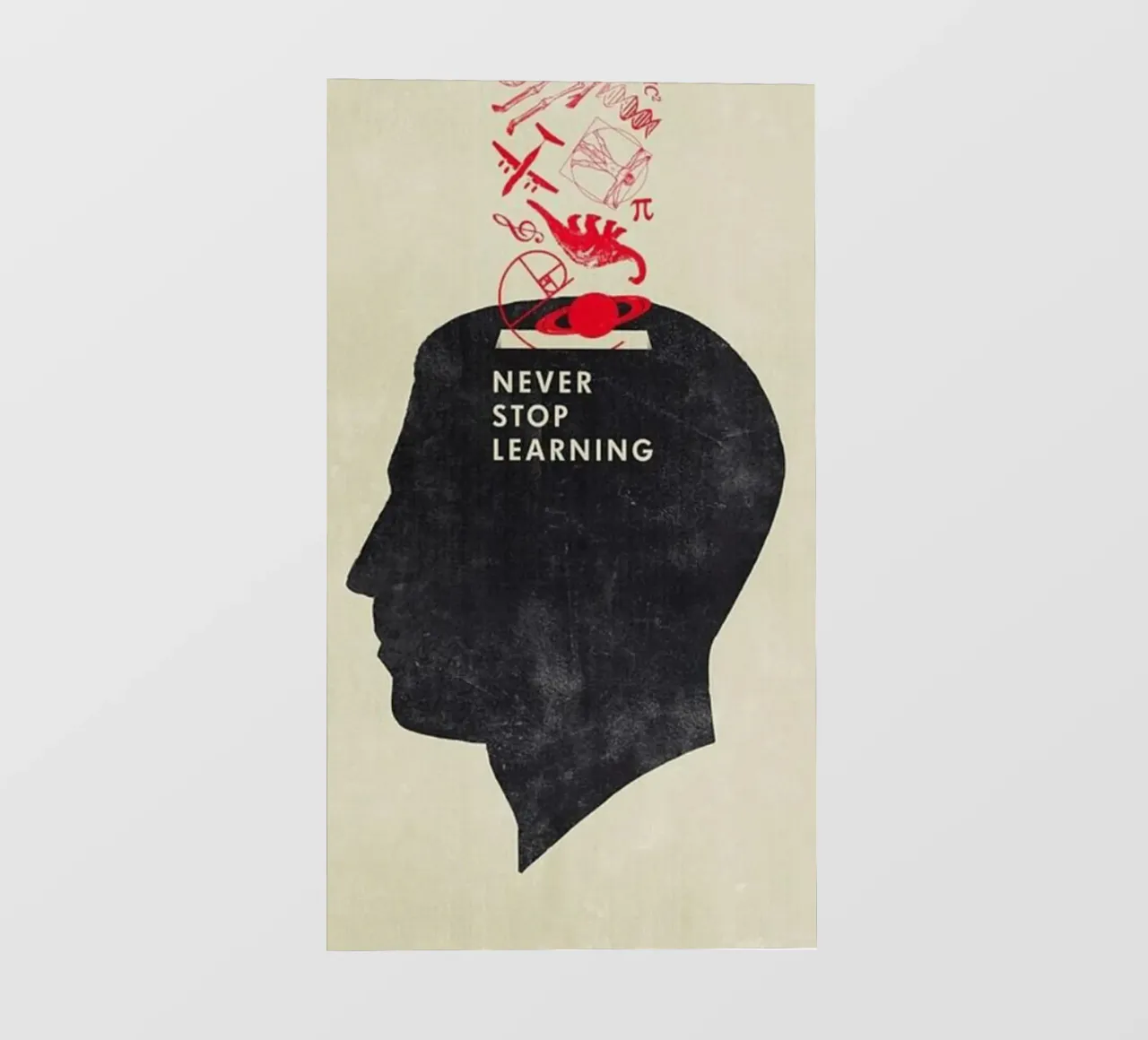 non smettere mai di imparare pellicola backlit da art quots shop