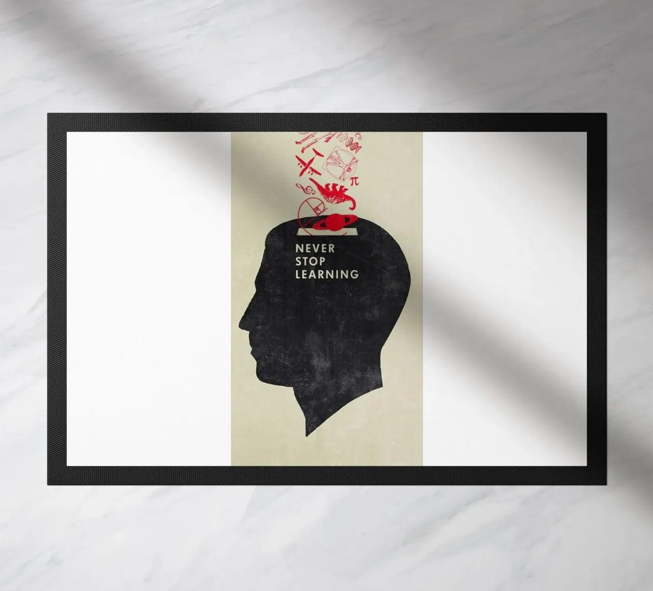 never stop learning doormat by art quots shop