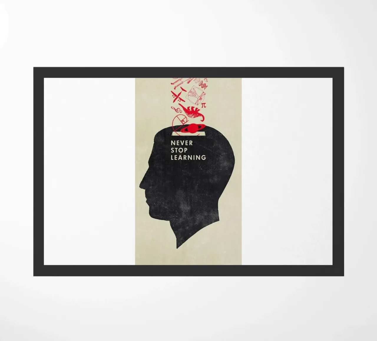 never stop learning doormat by art quots shop