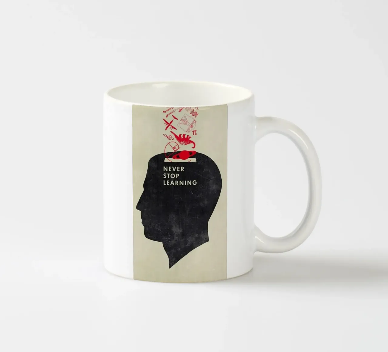 never stop learning ceramic mug by art quots shop