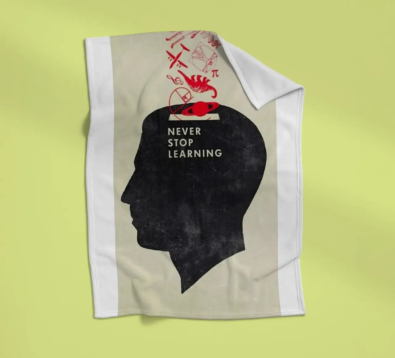 nie aufhören zu lernen Fleecedecke von art quots shop