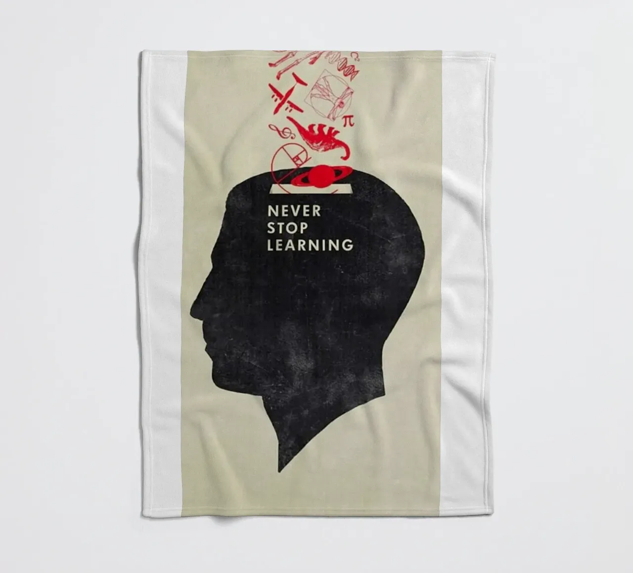 nie aufhören zu lernen Fleecedecke von art quots shop