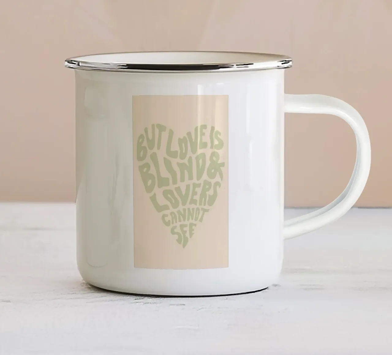 ma l'amore è cieco tazza in smalto da art quots shop