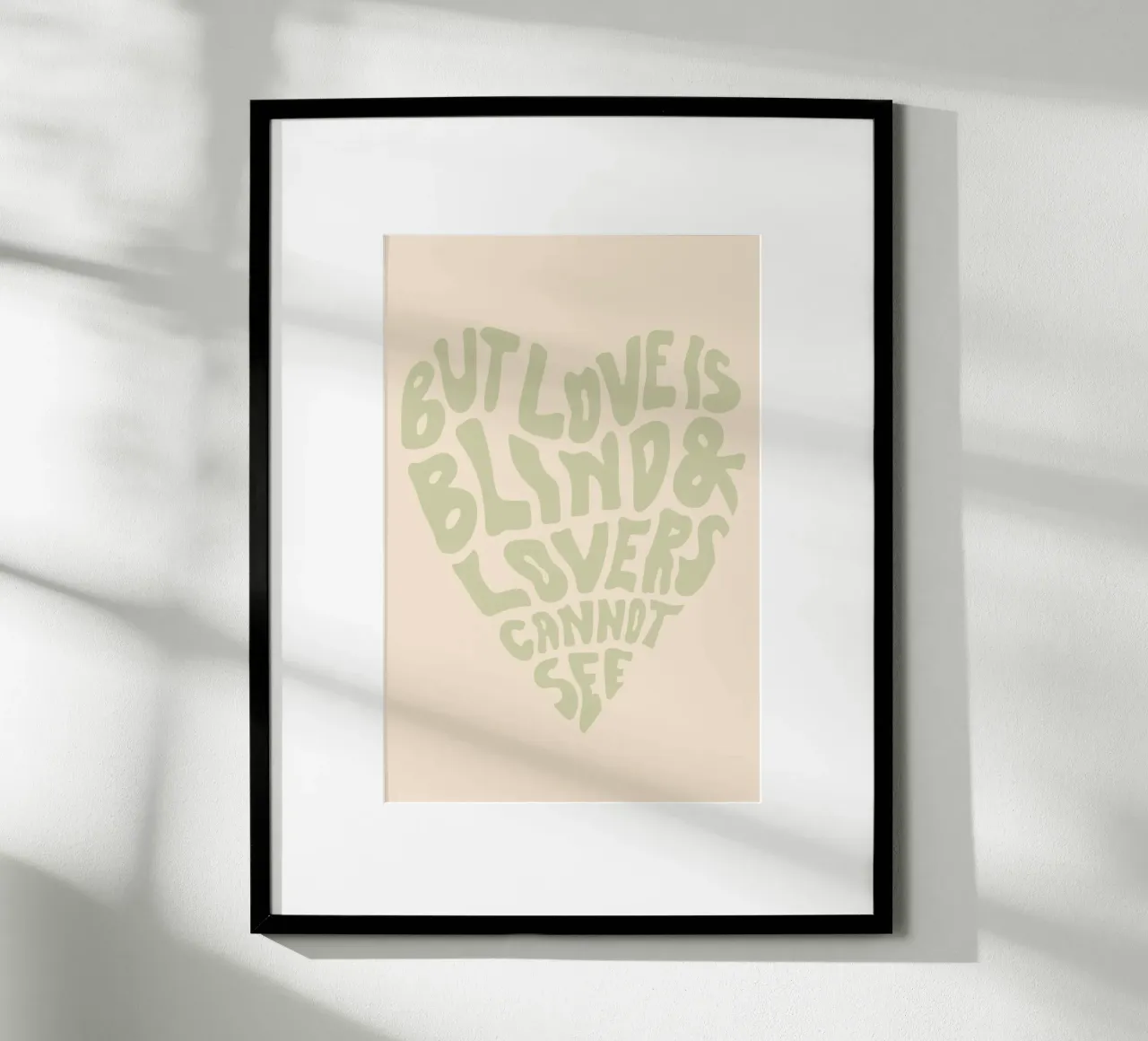 ma l'amore è cieco poster con telaio in plastica da art quots shop