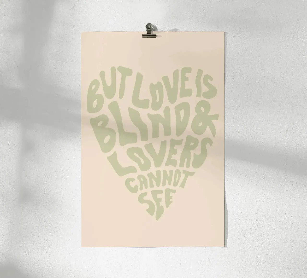 ma l'amore è cieco poster con telaio in plastica da art quots shop