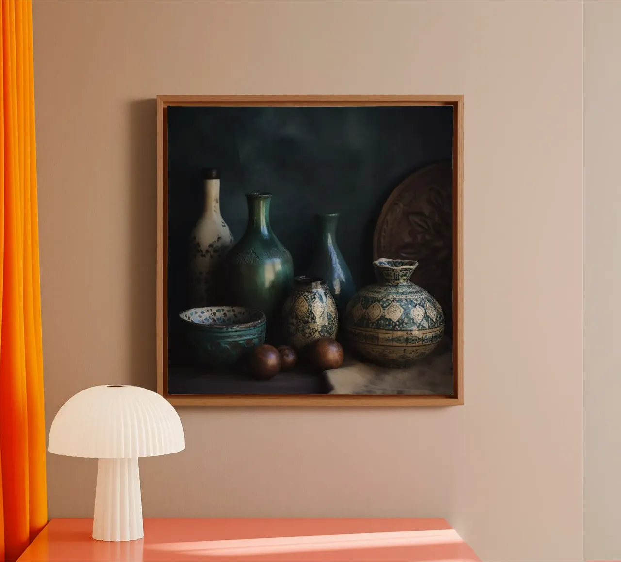 Moroccan Still Life No 4 tela con Cornice a cassetta da treechild