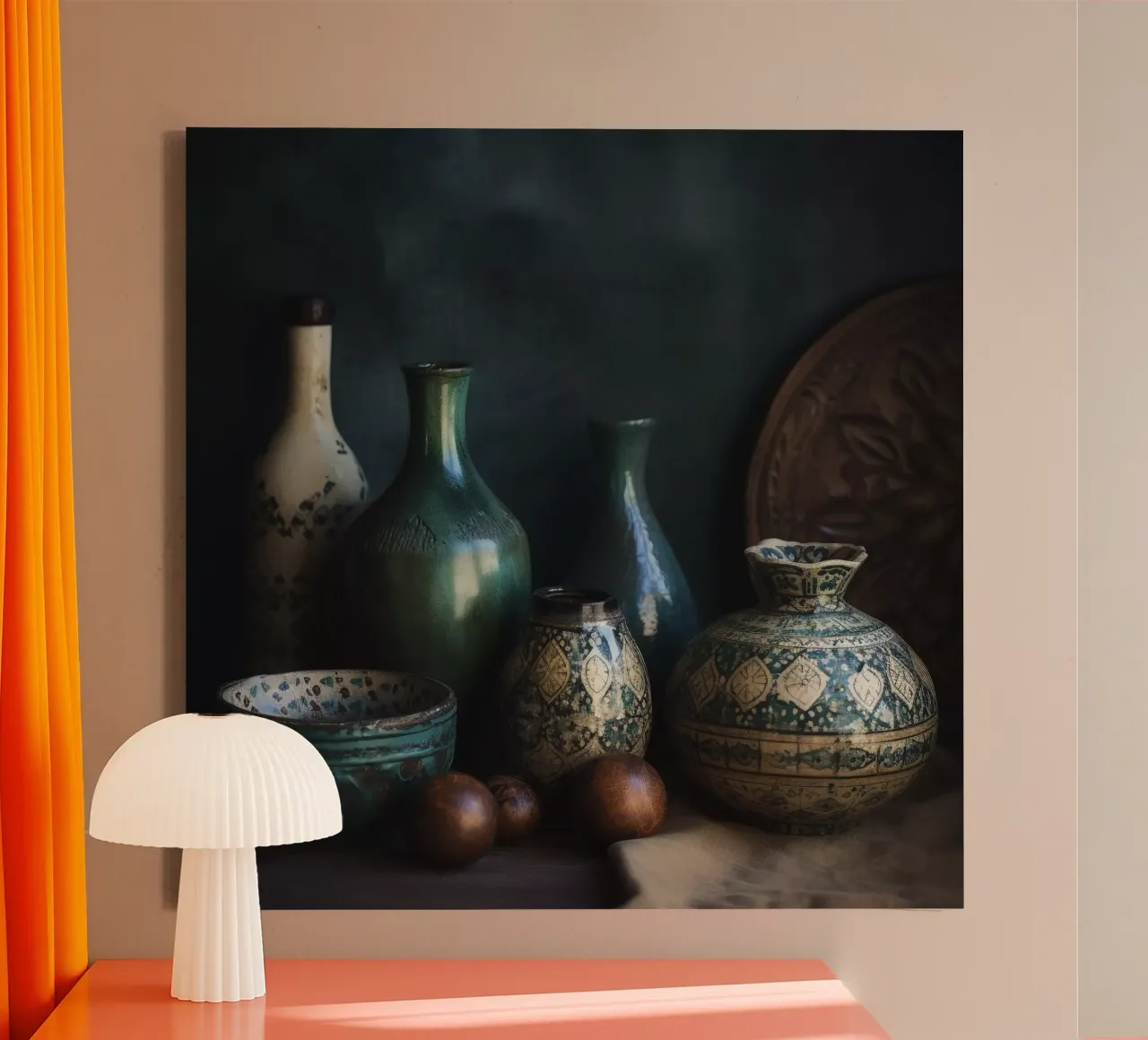 Moroccan Still Life No 4 tela con Cornice a cassetta da treechild